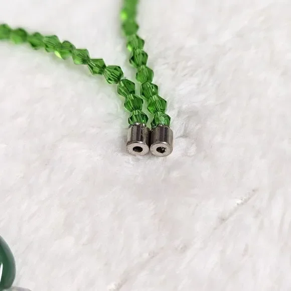 Vintage Artisan Made Green Crystal Bead and Glass Bead Necklaces - Picture 10 of 13